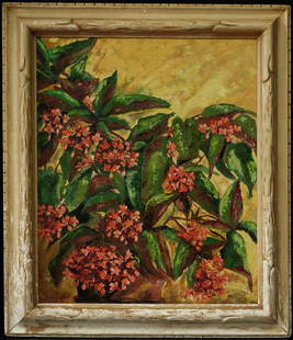 Listed Chinese/California Artist Si Yuan (1911 - 1974): Medium: Oil on Canvas Age: Circa 1950's Painting Size: 24" x 20" 