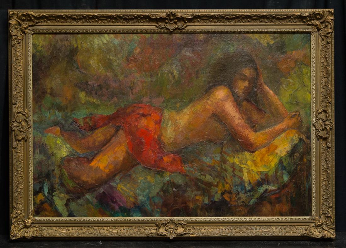 LiuKang(1911-2005)Singapore Artist Oil"Balinese Lady" (1 of 10)