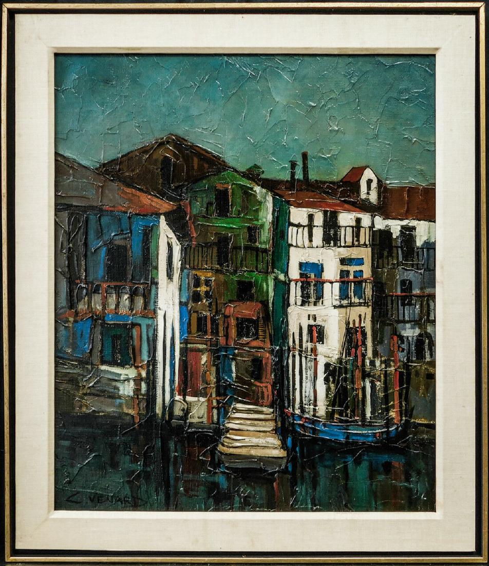 Listed French Artist Claude Venard(1913-1999)Oil"Houses: Medium: Oil on Canvas Age: Circa 1950-1969 Painting Size: 25" x 21" Artist: