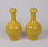 A PAIR OF CHINESE YELLOW GLAZED VASES WITH YONGZHENG