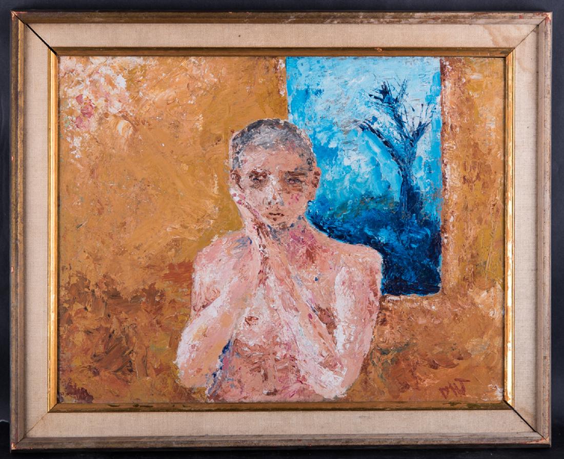Vintage Abstract Expressionist Oil Painting "Portrait: Title: Portrait Of Man Medium: Oil on board Style: Abstract/Expressionism Size: 14" x 18" Frame Size: 18" x 22" Age: 1970s Condition: Great, good condition for its age. no damage Signature: Drew Haye 