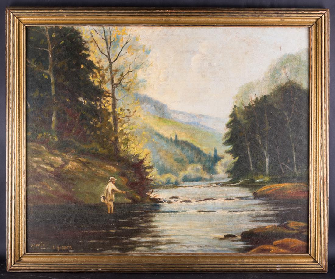 Large Early 20th Century American Hudson School Oil (1 of 10)