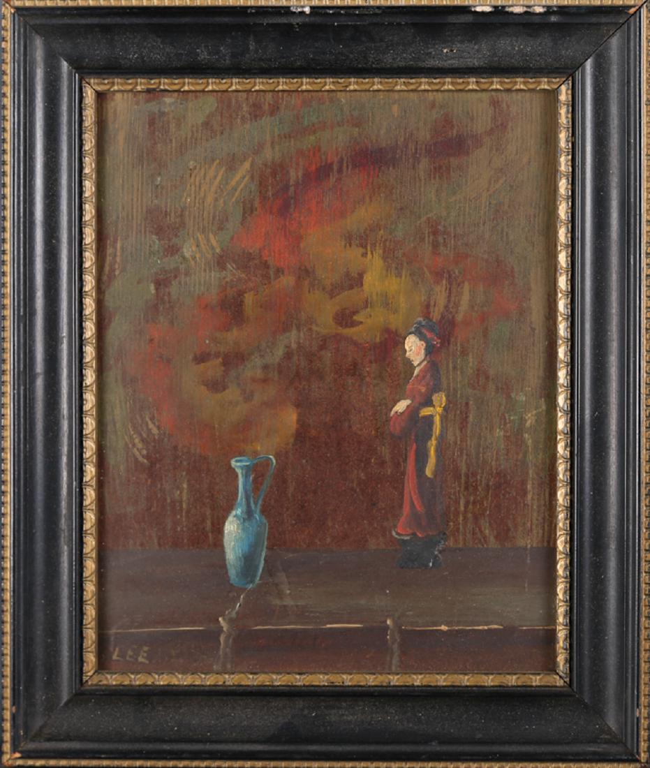 Vintage Original Korean Oil On Board "Belle " Signed: Title: "Belle " Material: Oil on Board Size: 8" X 10" Frame: 11" X 13" Age: 1930s Art: Lee Signature: Lower Left Condition: Great Overall Provenance: Collection from Estate in New Jersey Shipping: shi