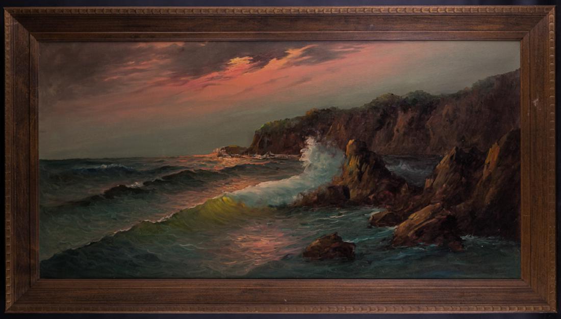 Beautiful Large VIntage Realist/Nautical Landscape (1 of 10)