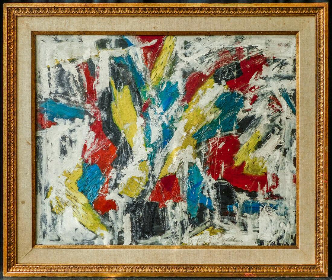Michael Goldberg(New York 1924-2007)|Oil/Canvas,26 x 32: Description: Michael Goldberg American, 1924-2007 Untitled Signed Goldberg (lr). Oil painting on canvas. Painting size 26 x 32 inches, frame size 32 x 38 inches Condition Report: Good overall conditio