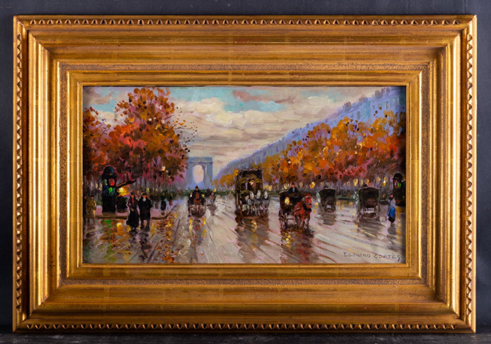 French Listed Artist Edouard Cortes Oil Painting "Paris (1 of 10)