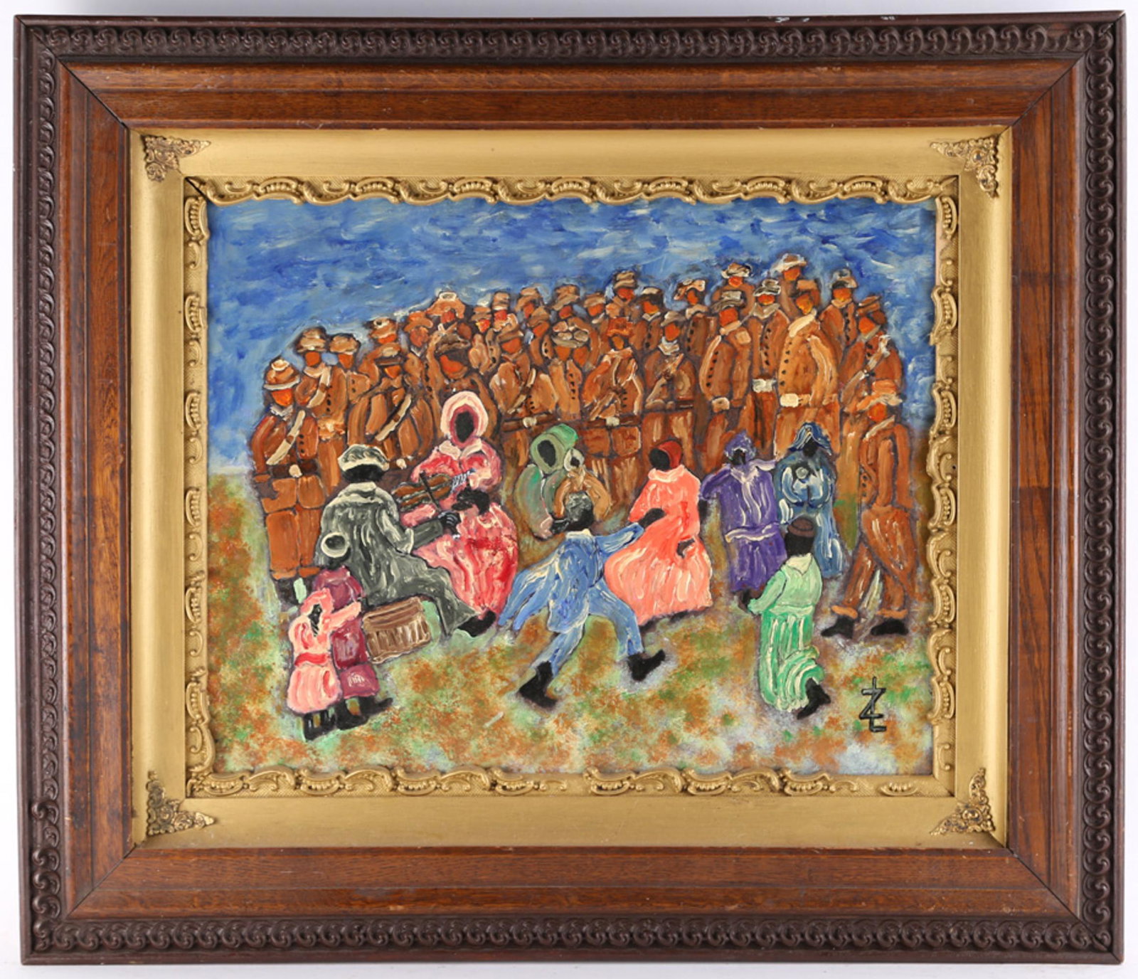 original vintage oil on board "PArtisty" (1 of 8)