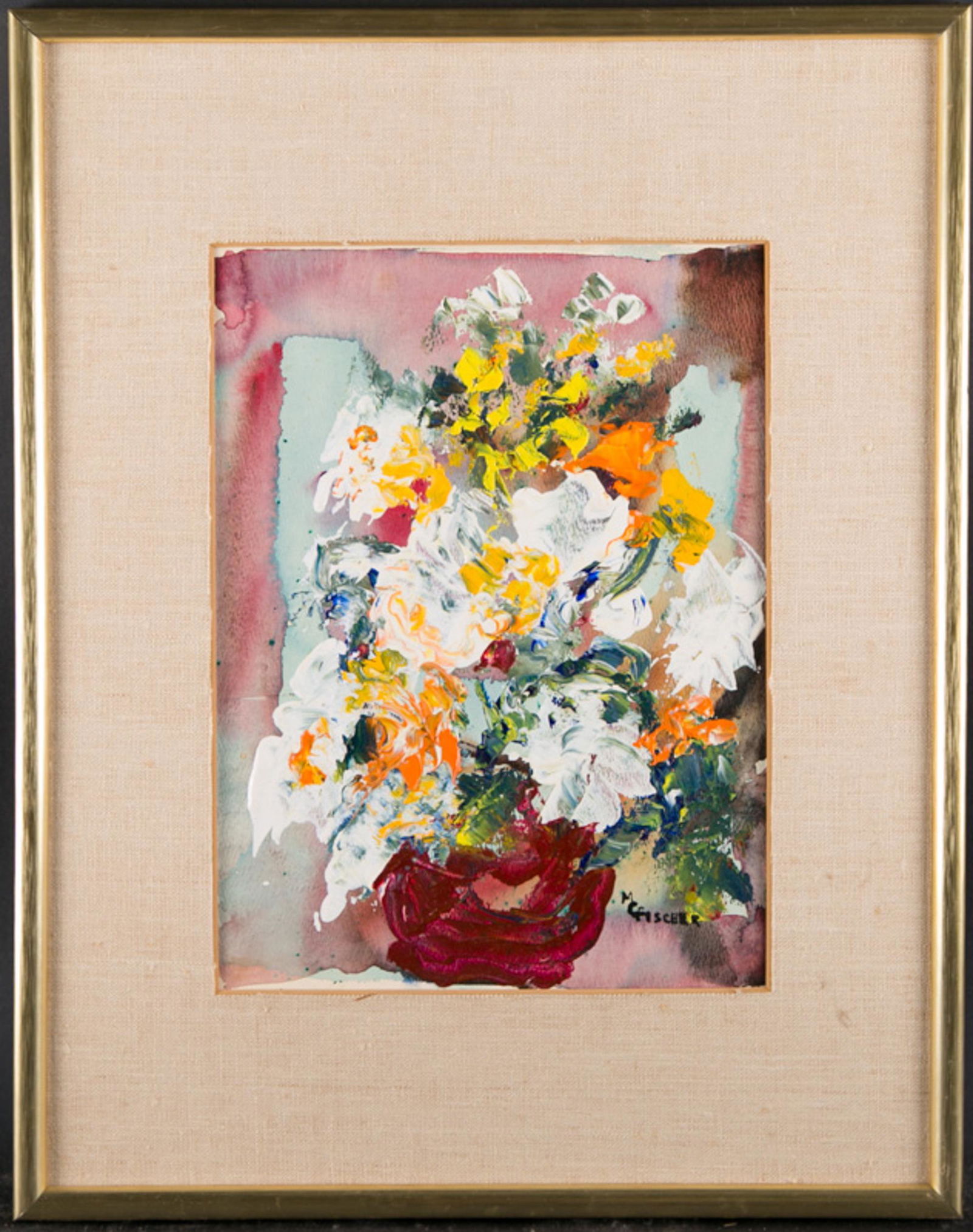 original still life oil on paper  â€œflower" (1 of 8)