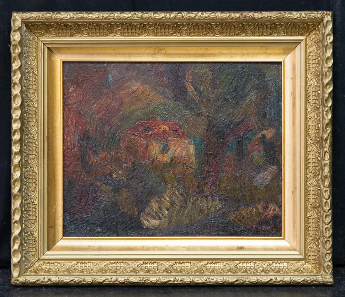 Max Weber (1881 - 1961) New York/Russia Abstract Oil: Title: Abstract Medium: Oil on canvas Style: Abstract Size: 12" x 15" Frame Size: 18" x 21" Age: 1960s Condition: Good, no damage seen good condition for its age. Artist: Max Weber (1881 - 1961) One o