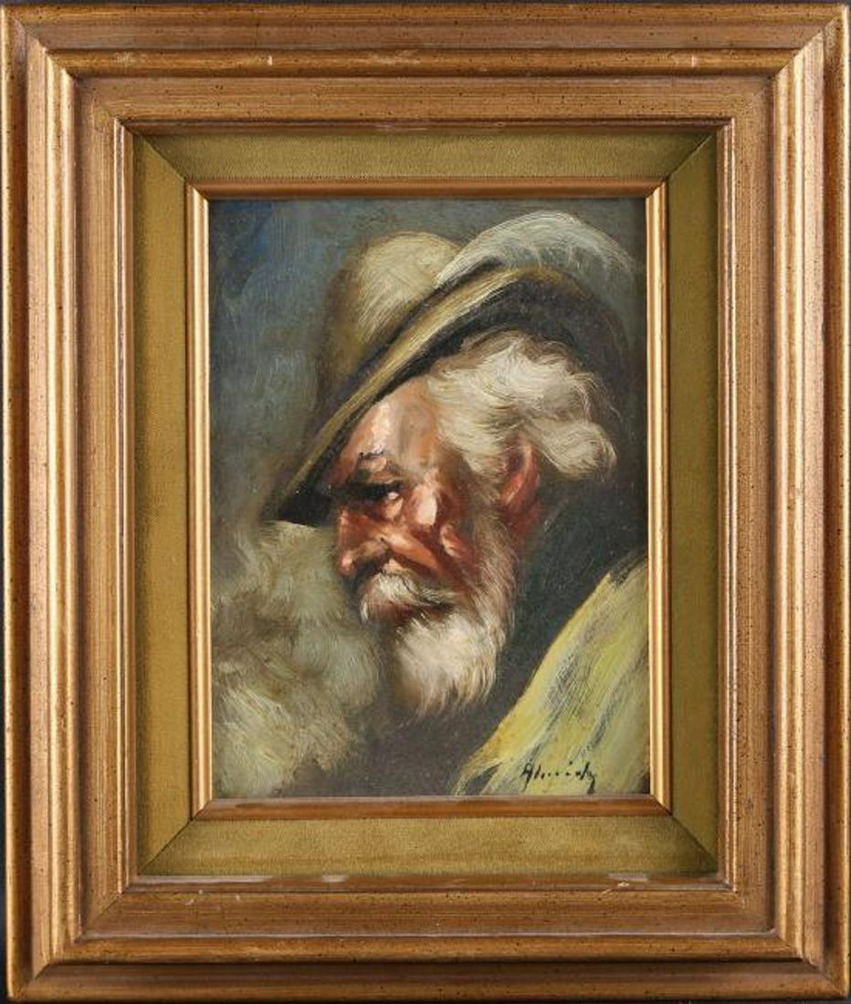 Impressionist Original Oil On Canvas "Portrait Of Man": Title: "Portrait Of Man" Medium: Oil On Canvas Style: Impressionist Size:5 1/2" X 7 1/2" Fram Size: 10 1/2" X 12 1/2" Age: Not Given Art: Unclear Signature: Right Bottom Condition: Great Over All Prov