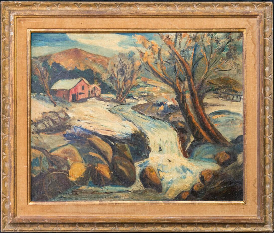 William Lester Stevens (1888 - 1969) MA Artist Oil: Medium: Oil on canvas Size: 24" x 30" Frame Size: 32" x 38" Condition: Great, one restoration patch Style: Impressionist Artist: William Lester Stevens (1888 - 1969) Circa: 1930-1950 William Lester St