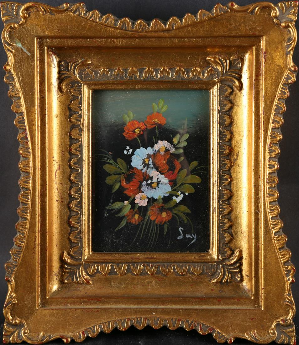 Italian Vintage Impressionist Original Oil On Metal: Title: "Cabin In Grove" Medium: Oil on Metal Style: Impressionist Size: 3" X 4" Frame Size: 8" X 9" Age: 1900s Artist:EVA Signature: Left Bottom Condition: Great overall Great for home decoration or c