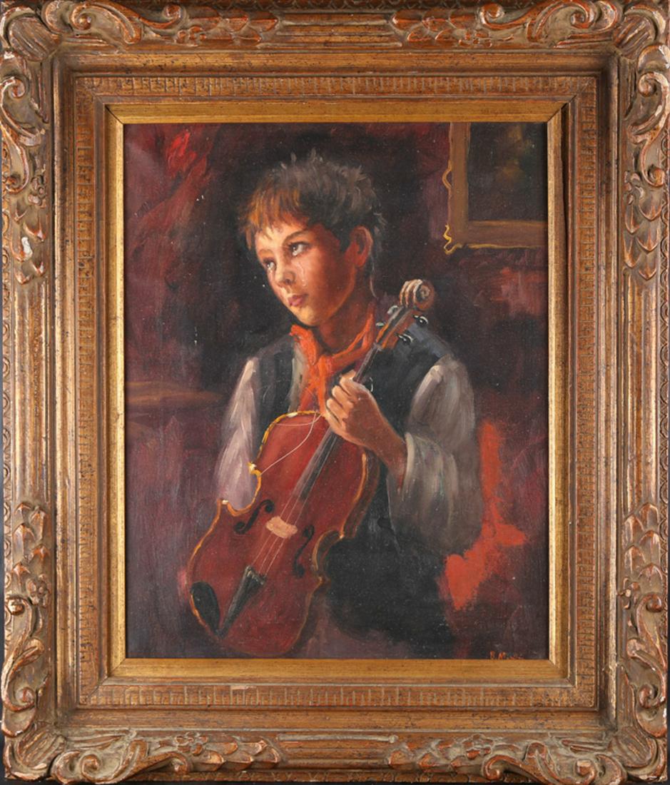 Vintage Portait Oil "Crying Boy" Signed (1 of 8)