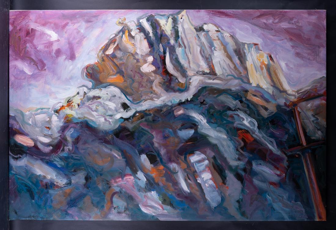 Large Fine Art Abstract Original Oil Painting By Artist (1 of 6)