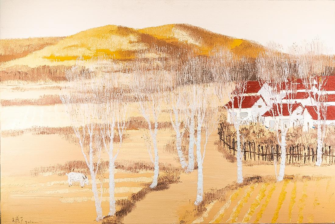 Fine Art Landscape Original Oil Painting By Artist: Medium: Oil on canvas Size: 47" x 31.5" Frame Size: None Age: 2000s Condition: Good, no damage seen Artist: Chenglu Wang Great for collection or home decoration. Provenance: Direct from the artist. Gu
