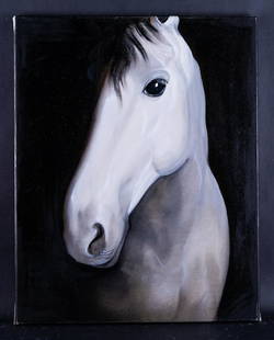 Fine Art Original Oil By Artist Zhenpeng Zhou "Horse: Medium: Oil on canvas Size: 15.5" x 19.5" Frame Size: Framing Option Available! Please Message Us For Details! Age: 2000s Condition: Good, no damage seen Artist: Zhenpeng Zhou Great for collection