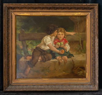 Joseph Clark (1834 - 1926) United Kingdom Artist Oil: Joseph Clark (1834 - 1926) Joseph Clark was active/lived in United Kingdom. Joseph Clark is known for figure painting, Victorian genre. Medium: OIl on canvas Size: 17" x 19" Frame Size: 23" x 25"