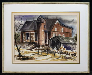 Barse Miller (1904 - 1973) California Artist: Barse Miller (1904 - 1973) Barse Miller was active/lived in California, Maine. Barse Miller is known for regional scene easel and mural painting, teaching, illustration. Medium: Watercolor on