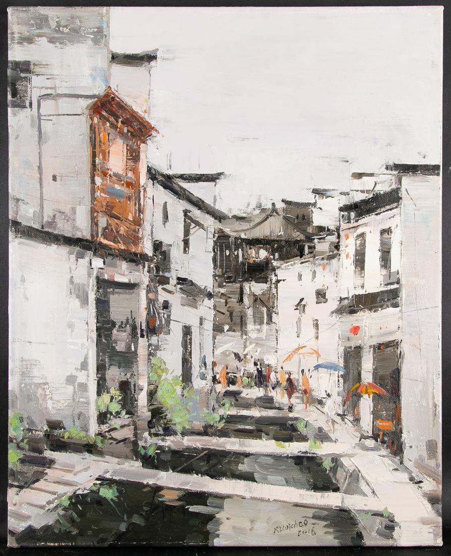 Xianchao He Landscape Original Oil On Canvas "Xiao (1 of 8)