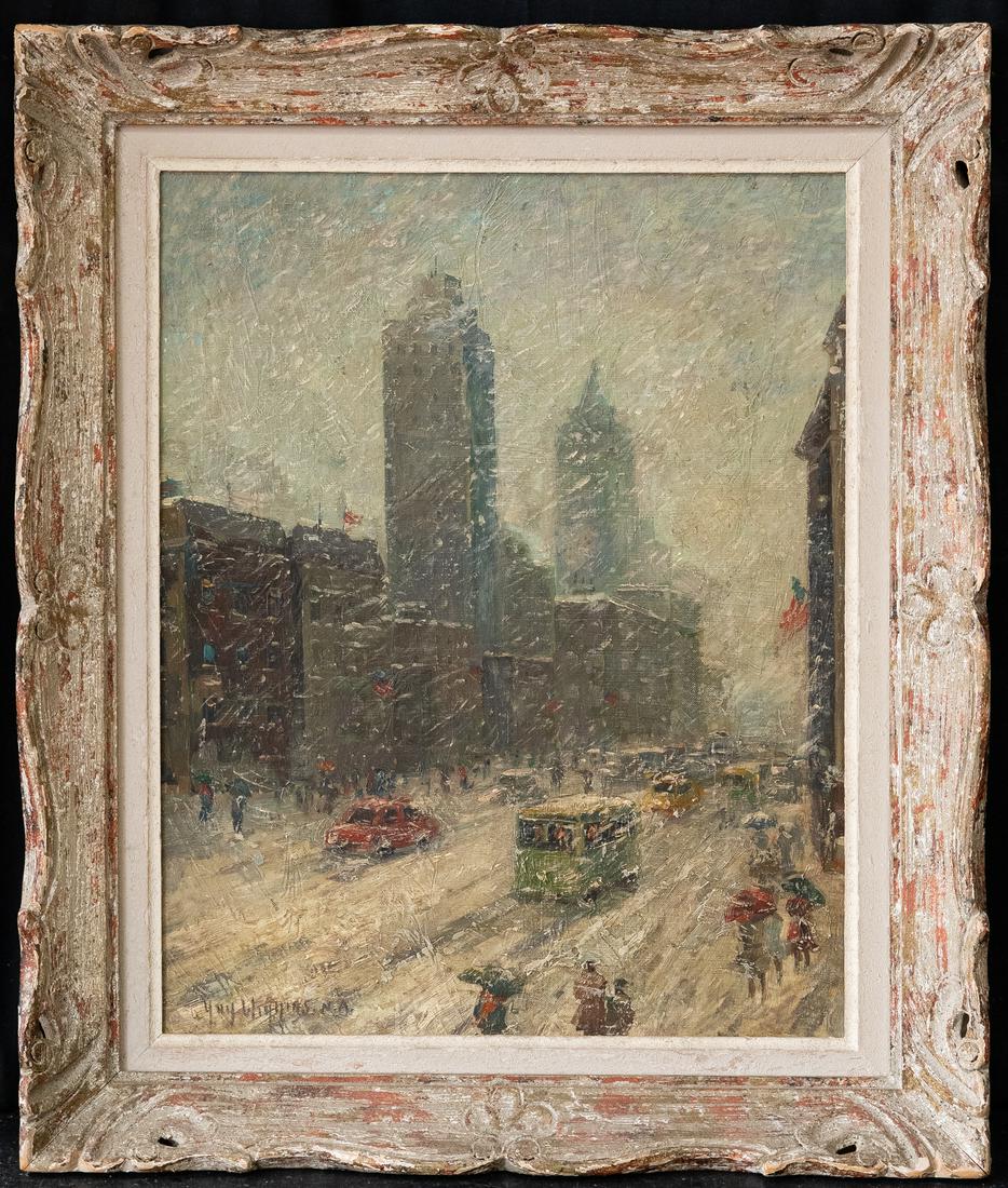 Guy Carleton Wiggins (1883 - 1962) New York Artist Oil: Guy Carleton Wiggins (1883 - 1962) Guy Carleton Wiggins was active/lived in New York, Connecticut, Florida. Guy Wiggins is known for urban snowfall and other impressionist landscape painting. Medium: