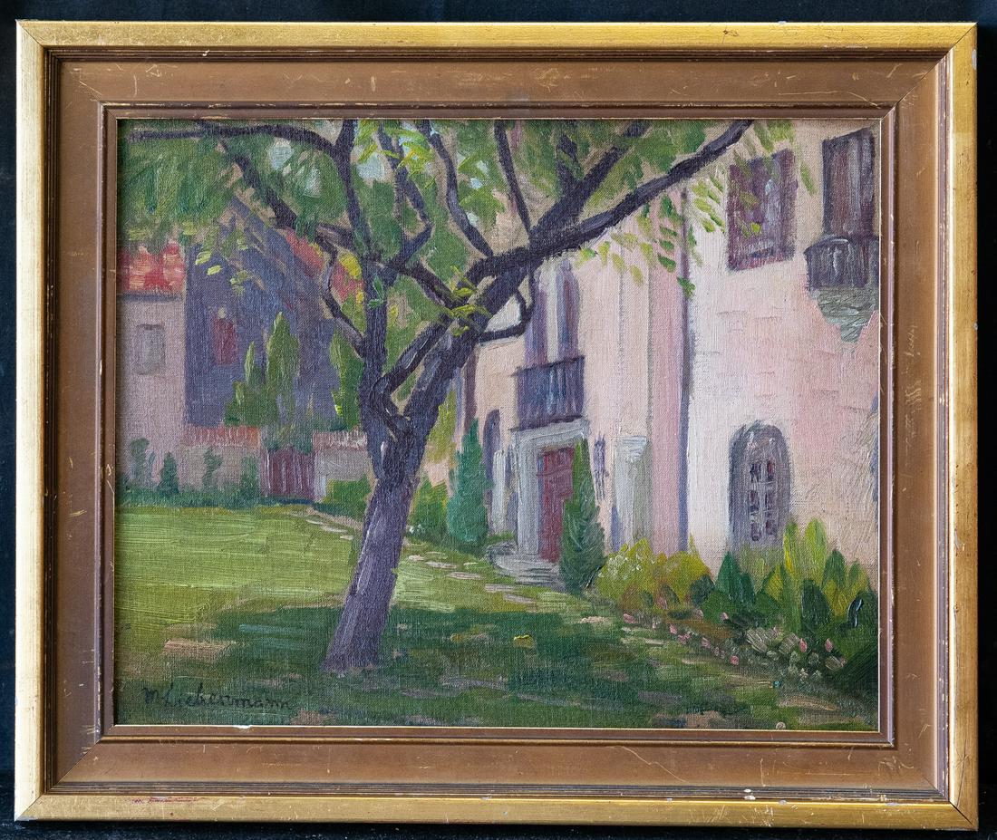 Max Liebermann (1847 - 1935) Germany Artist Oil: Max Liebermann (1847 - 1935) Max Liebermann was active/lived in Germany. Max Liebermann is known for German impressionist painting. Medium: OIl on board Size: 12" x 15" Frame Size: 15" x 18" Condition