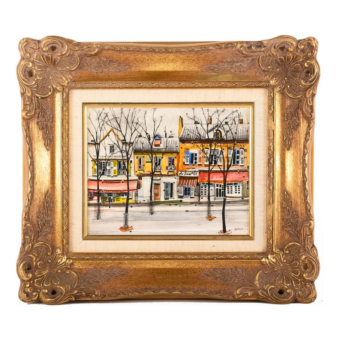 Vintage Modernist European Original Oil "Paris Street (1 of 10)