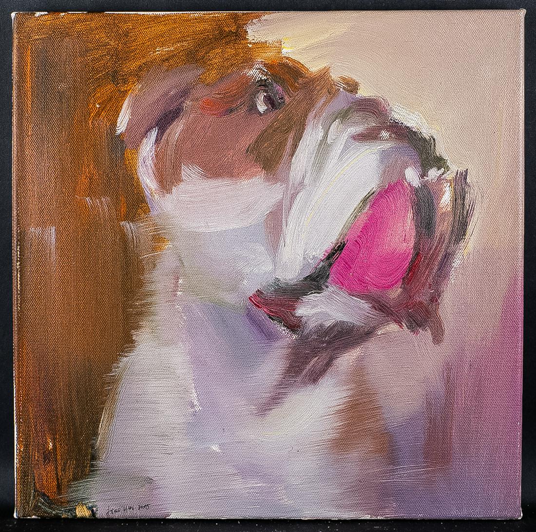 Fine Art Abstract Animal Life Original Oil Painting By: Medium: Oil on canvas Size: 15.5" x 15.5" Frame Size: None Age: 2000s Condition: Good, no damage seen Artist: Wei Liao Great for collection or home decoration. Provenance: Direct from the artist. Gu