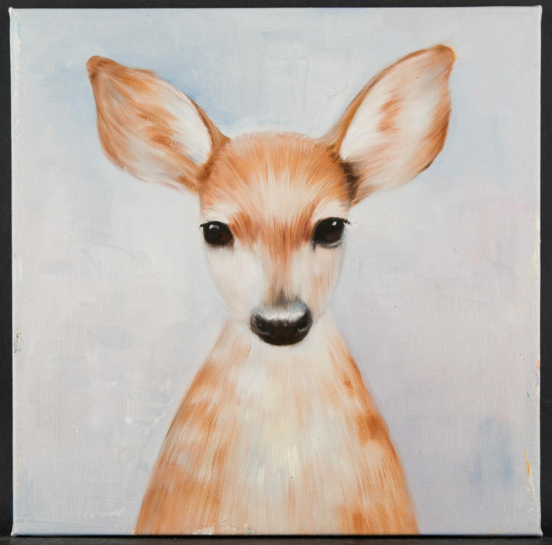 Fine Art Animal Life Original Oil Painting By Artist: Medium: Oil on canvas Size: 14" x 14" Frame Size: None Age: 2000s Condition: Good, no damage seen Artist: Tao Wang Great for collection or home decoration. Provenance: Direct from the artist. Guaran