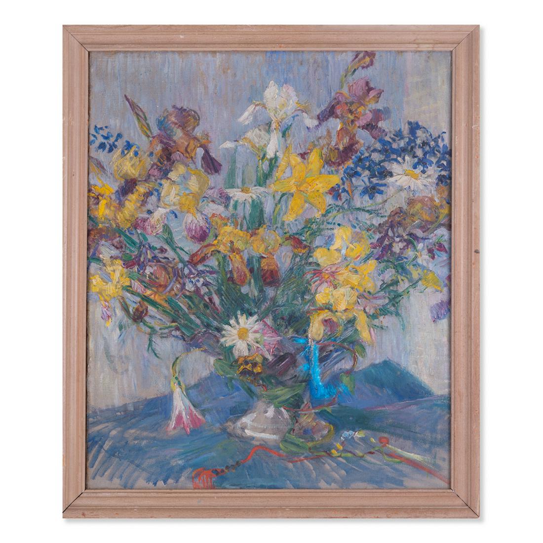 Early 20th Century Impressionist Original Oil "Flowers (1 of 10)