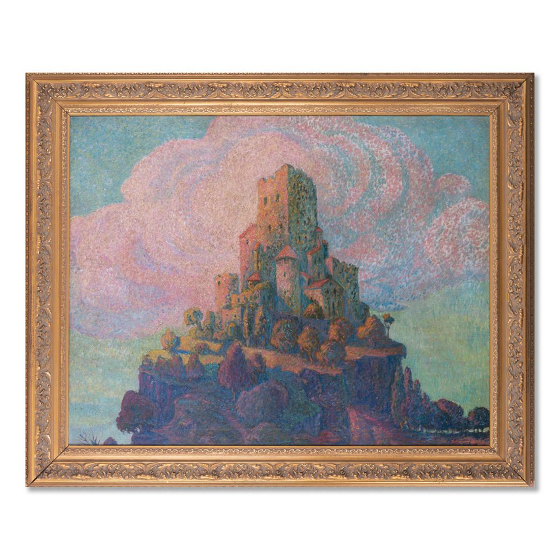 Large Early 20th Century Pointillist Original Oil (1 of 10)