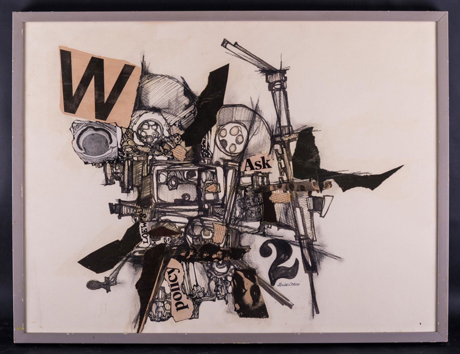 Vintage Abstract/Modernist Collage/Mixed Media On Paper (1 of 10)