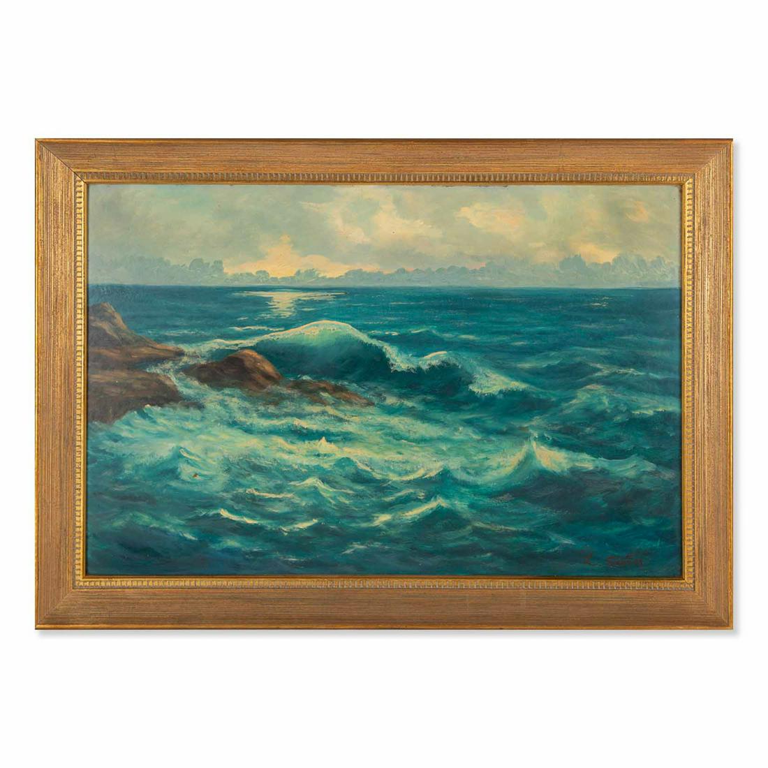 Lloyd Jr Sexton(1912-1990) Hawaii  Seascape Oil on (1 of 14)
