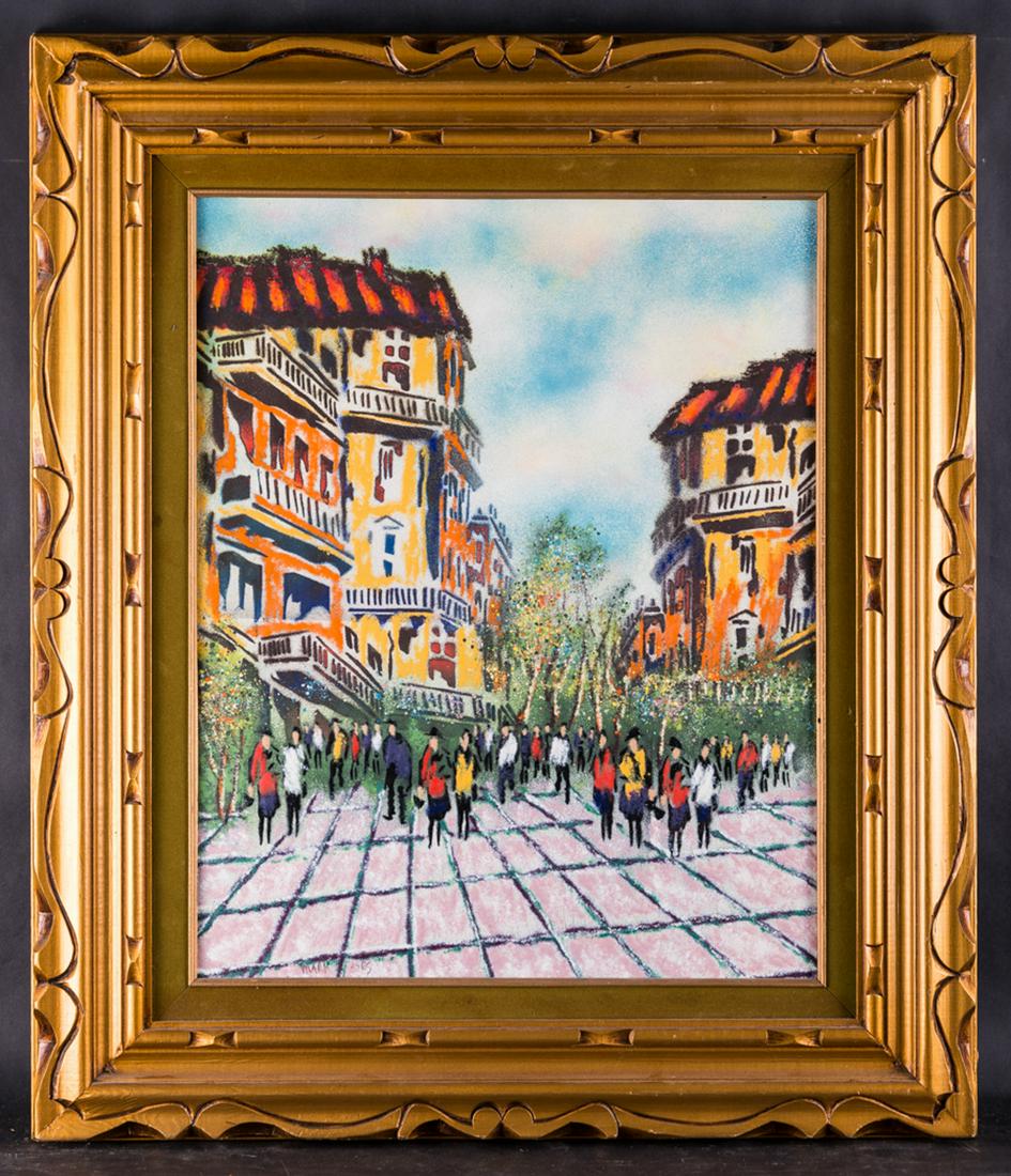 Mid Century Modernist Original Enamel On Copper "Paris (1 of 10)