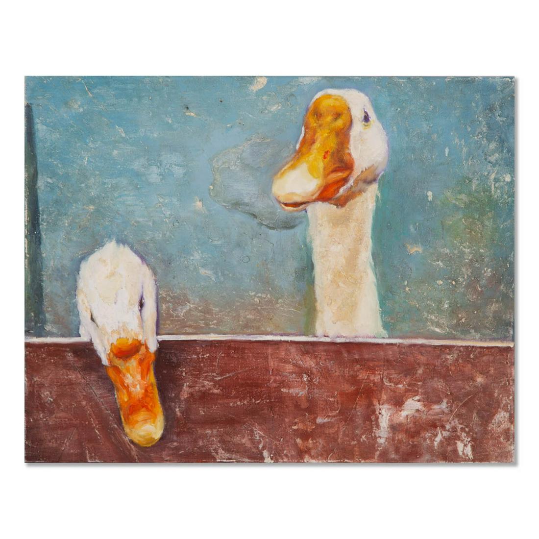 Post Impressionist Original Oil Painting "Two Geese" (1 of 10)