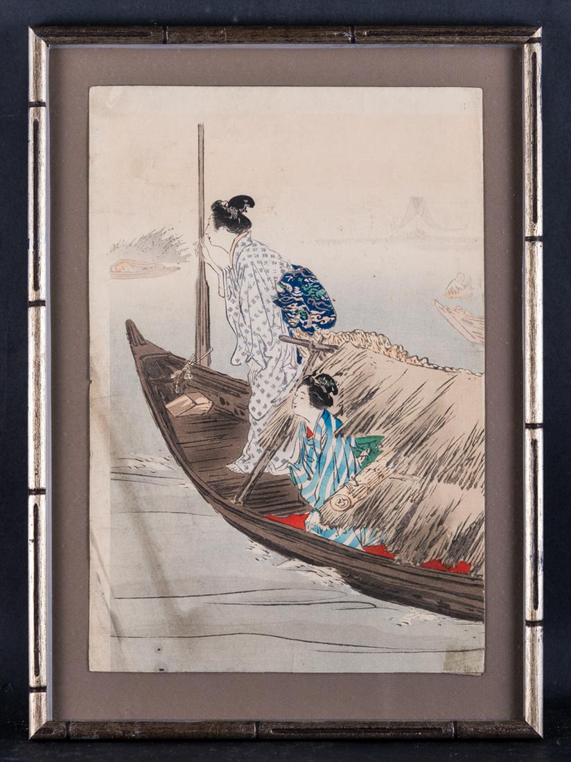 Antique Japanese Ukiyo-e/Woodblock Print "Women On (1 of 10)