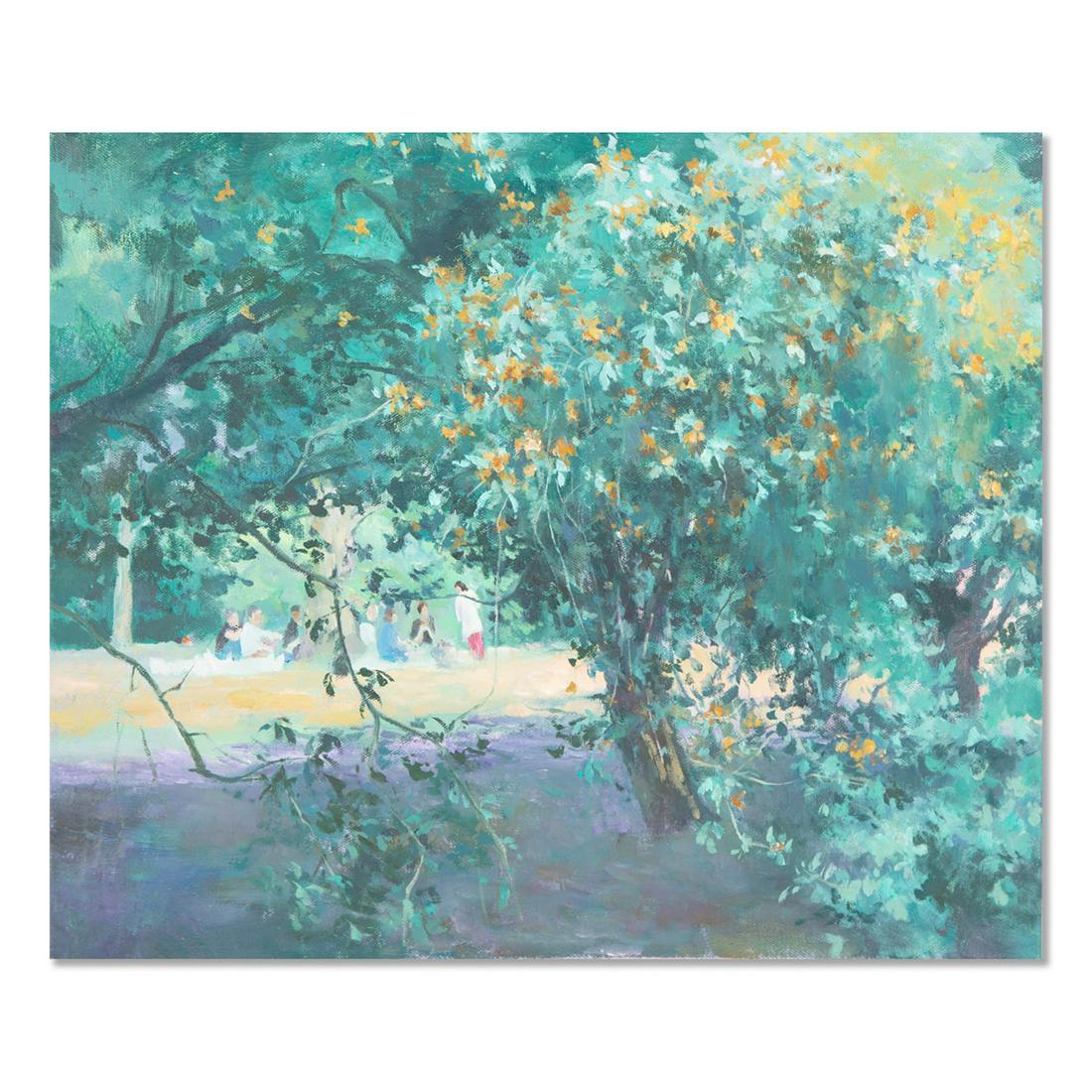 Post Impressionist Original Oil Painting "Spring: Title: Spring Landscape Medium: Oil on canvas Size: 19" x 23" Frame Size: Framing Option Available! Please Message Us For Details! Age: 2000s Condition: Good, no damage seen Artist: PanPan Wei Great f