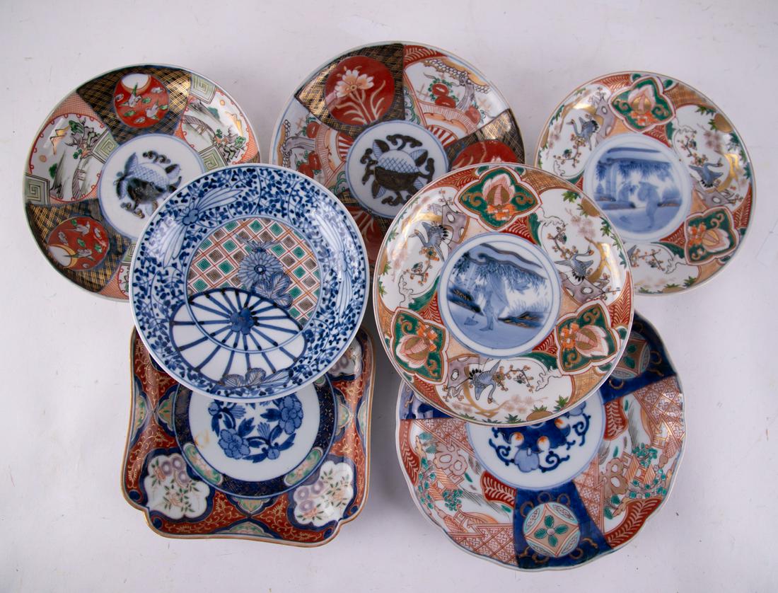 A Group of (7)Japanese Imari Porcelain plates (1 of 14)