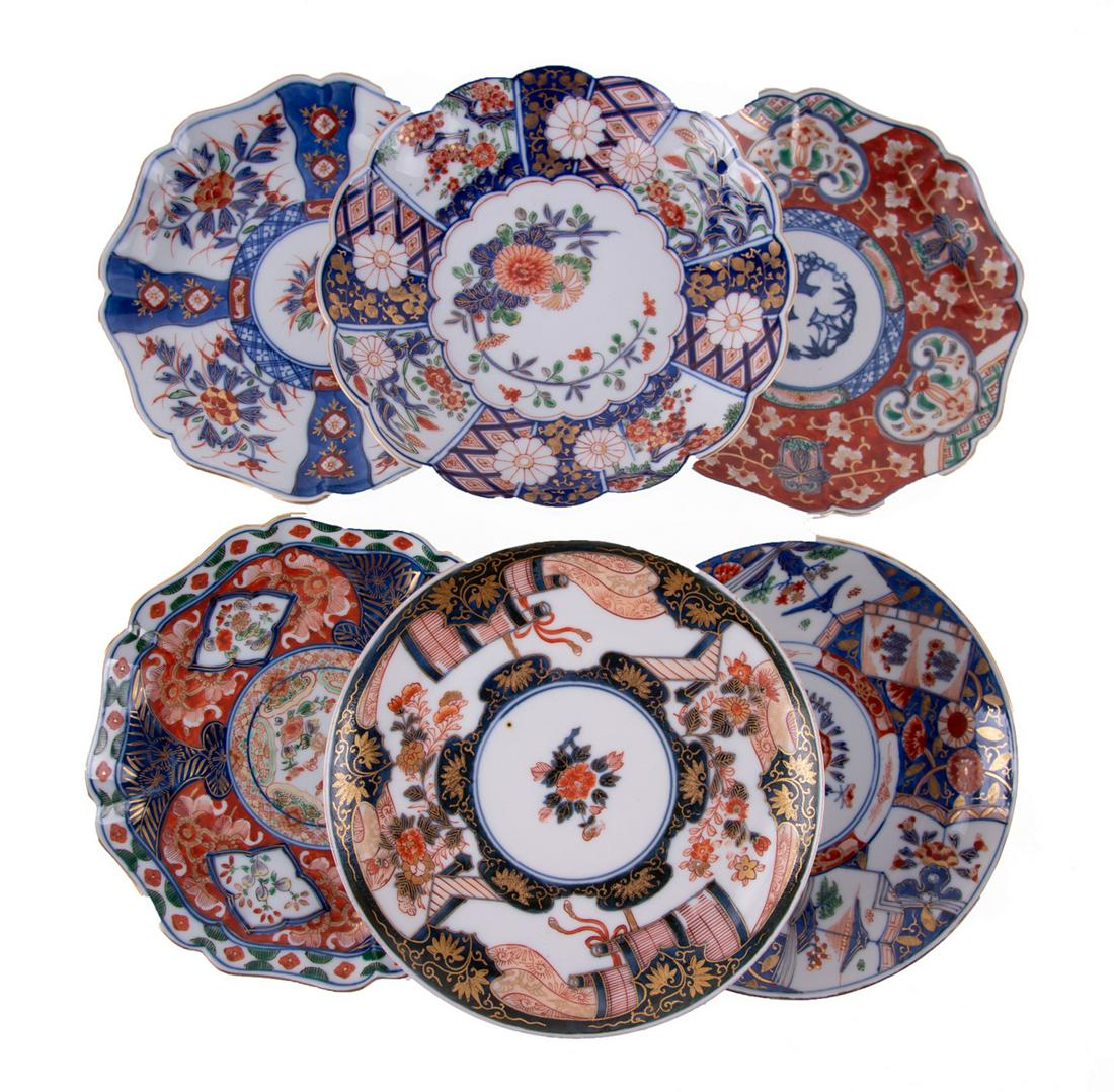 (6) Japanese Imari Porcelain plates (1 of 12)