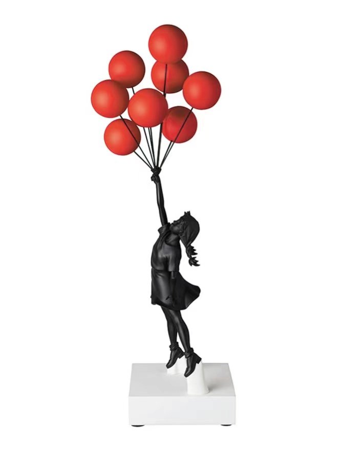 After Banksy Flying Balloons Black Girl (Red Balloons) (1 of 4)