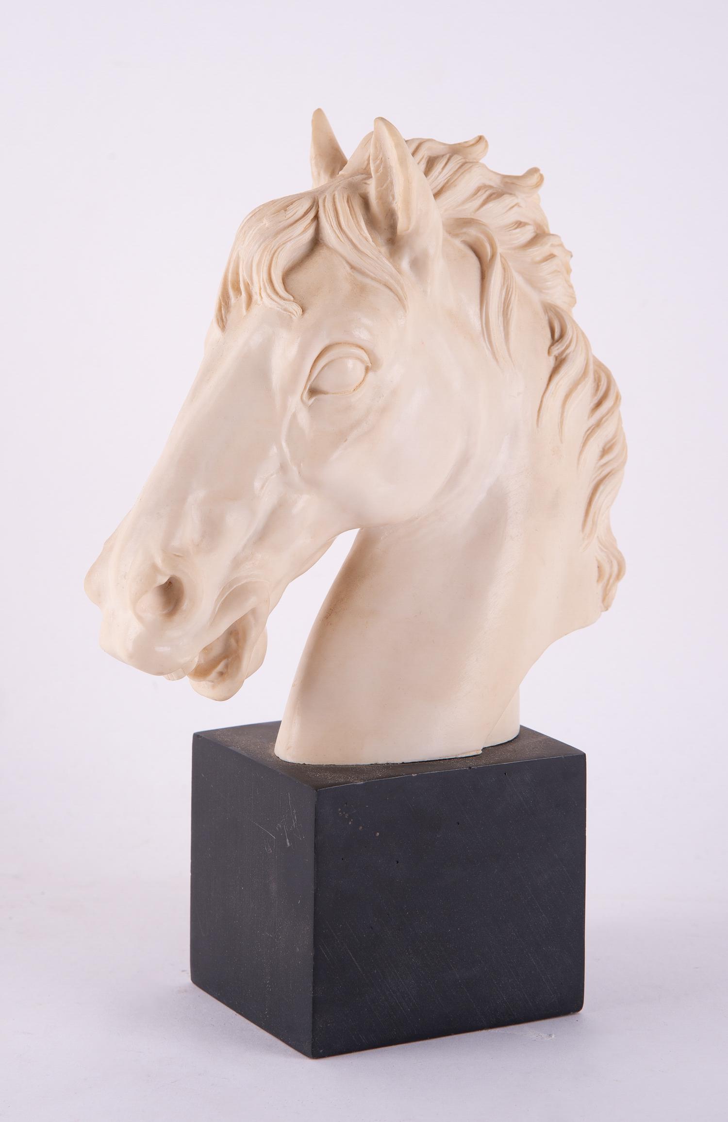 Italian Artist A. Santini Alabaster Figure "Horse Head" (1 of 8)
