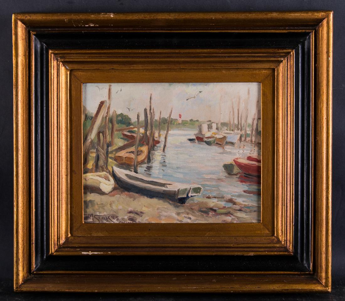 American Impressionist Artist M. Stokes Oil Painting (1 of 9)