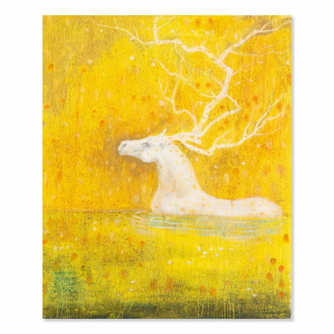 Surrealist Original Oil On Canvas "Space River": Title: Space River Medium: Oil on canvas Size: 24" x 20" Frame Size: Framing Option Available! Please Message Us For Details! Age: 2000s Condition: Good, no damage seen Artist: DongXing Huang Great fo