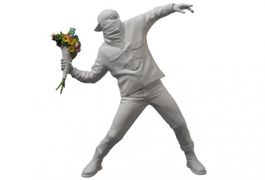 After Banksy FLOWER BOMBER(white Ver.) (1 of 3)
