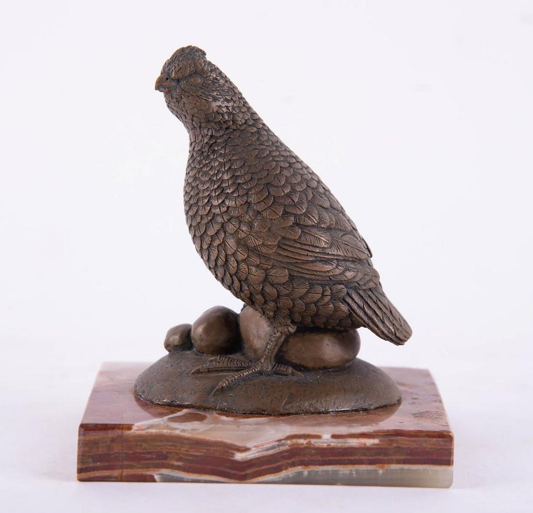 Small LE 173/500 Bronze Sculpture "Qual On Rocks" (1 of 10)