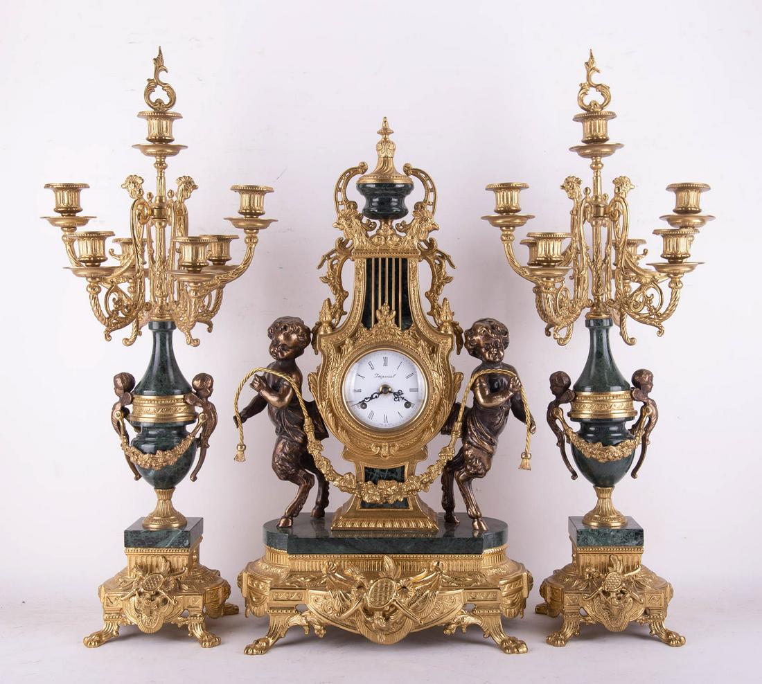 Imperial Clock And Candelabras Triple Set (1 of 10)
