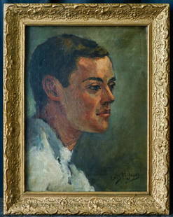 Lois Mailou Jones (Haiti/American 1905 - 1998) Oil on: Lois Mailou Jones (1905 - 1998) was active/lived in District Of Columbia, Massachusetts / Haiti. Lois Jones is known for African figure-genre, landscape, still life and mask painting, teaching. 