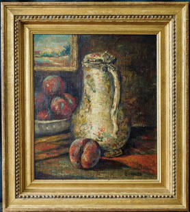 Pierre Bonnard (France 1867 - 1947) Oil Painting on: Pierre Bonnard (1867 - 1947) was active/lived in France. Pierre Bonnard is known for Nude female figure and floral painting. Medium: Oil on Board Size: 14" x 12" Frame Size: 19" x 17" 