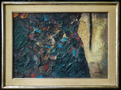 Tadeus Kantor (Poland 1915 - 1990) Large Oil/Mixed: Tadeus Kantor (1915 - 1990) was active/lived in Poland. Tadeus Kantor is known for Abstract painting, assemblage, set design. Large Oil and Mixed Media on Board Signed On Lower Right Corner, Signed