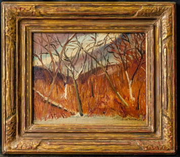 Attributed Tom Thomson (Ontario / Canada 1877 -1917): Attributed Tom Thomson (Ontario / Canada 1877 -1917) was active/lived in Ontario / Canada. Tom Thomson is known for Lakeside landscape painting. Medium:Oil on Board Size: 11" x 14" Frame Size: