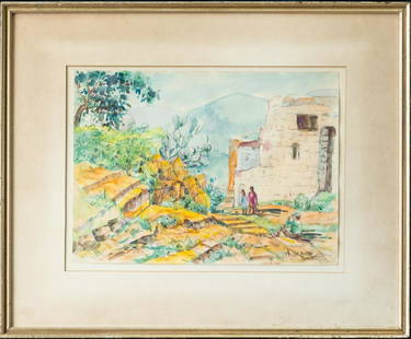 Alice Schille (1869-1955) Ohio/NM Artist Watercolor: Signed On Lower Right Corner The Medium Is Watercolor On paper Beautiful Condition. with frame. Painting's age is estimate circa 1930s by checking the age of the artwork and medium. Size of the